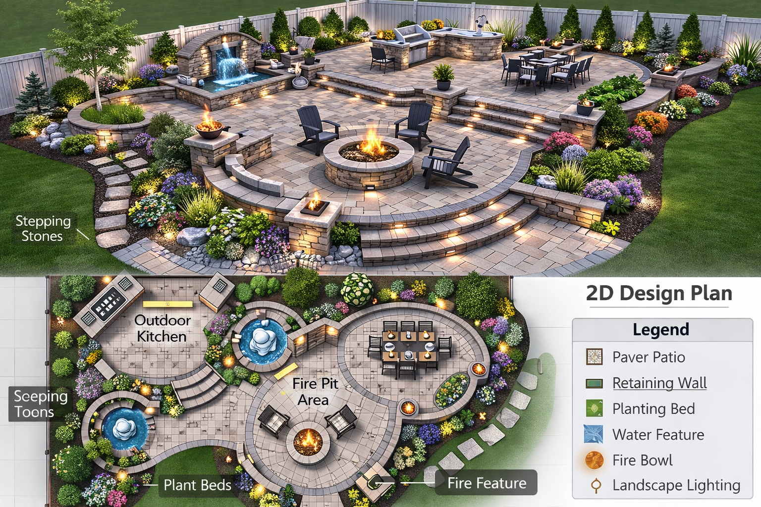 3D Design Plan with Outdoor Living Components