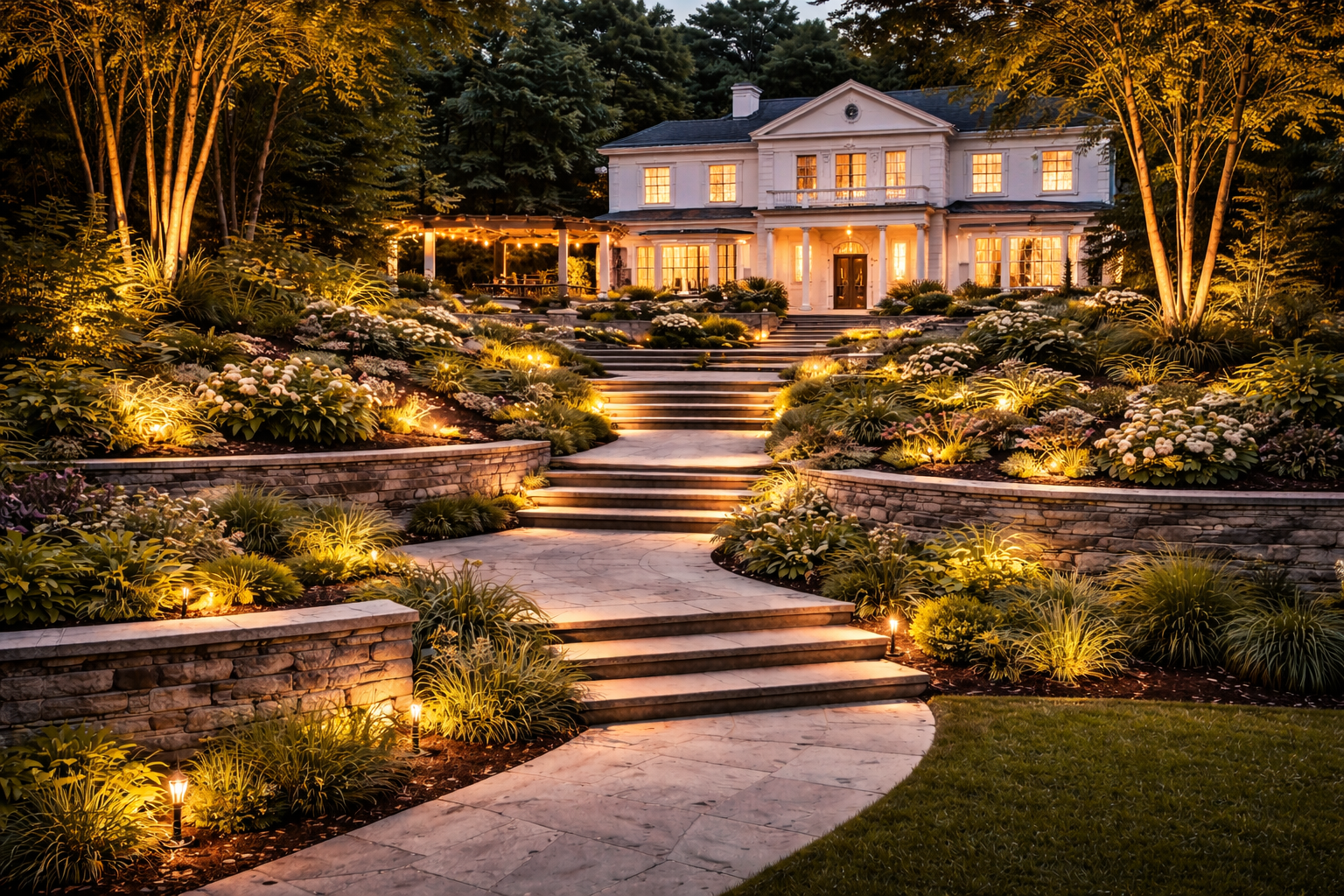 Landscape lighting installation in Richmond VA
